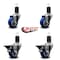 Service Caster 3'' Blue Poly Wheel Swivel 1-5/8'' Expanding Stem Caster Set 2 Brakes, 4PK SCC-EX20S314-PPUB-BLUE-2-PLB-2-158 - alternate 3